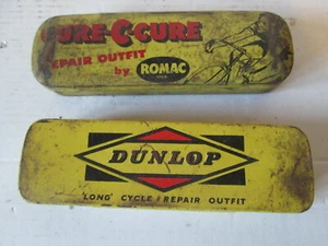 Dunlop cycle repair kit tin. Cure C cure Roma cycle repair tin. Cycle repair tin - Picture 1 of 2