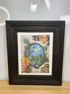 Framed Color Pencil Page By Lost LaRue - Picture 1 of 2