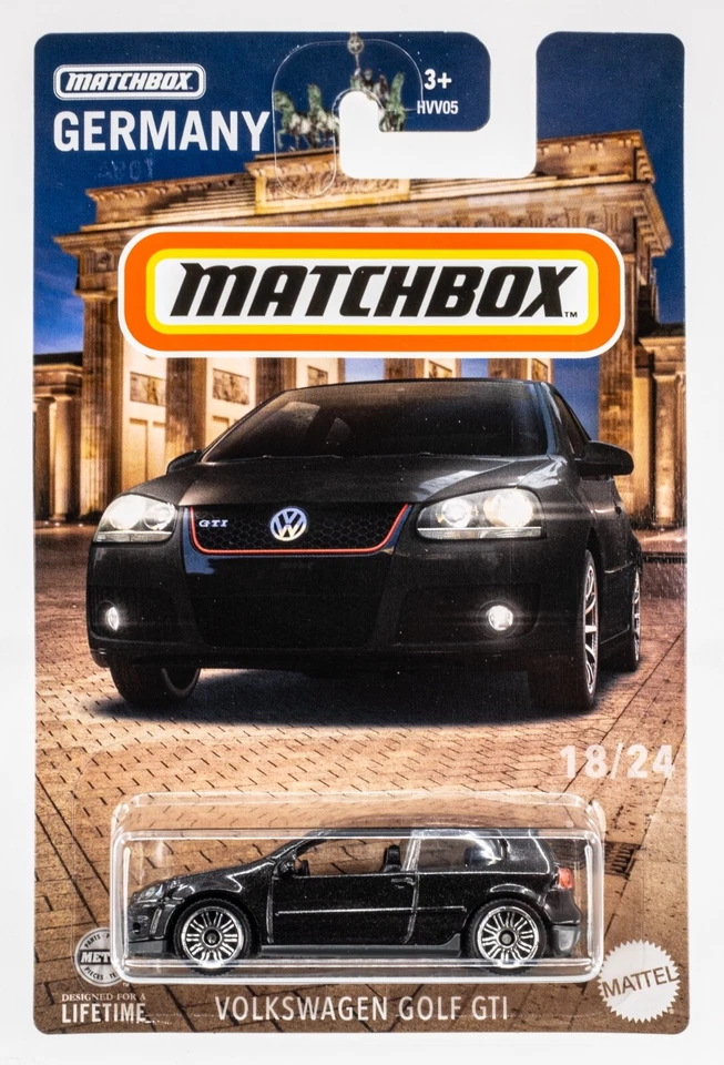 2024 Matchbox Germany #18 Volkswagen Golf GTI PRETO METÁLICO | FSC - Imagem 1 de 1