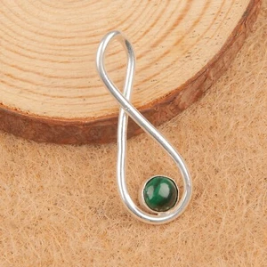 Handmade 925 Sterling Silver Jewelry Pendant Malachite Gemstone Pendant For Gift - Picture 1 of 3