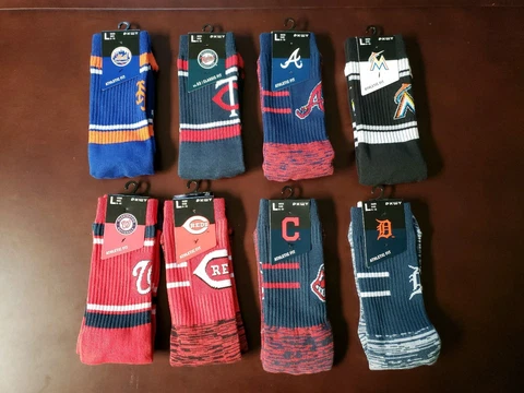 NWT PKWY MLB Socks Reds, Mets, Nationals,Tigers,  Detroit, NY Washington, SZ L Cover
