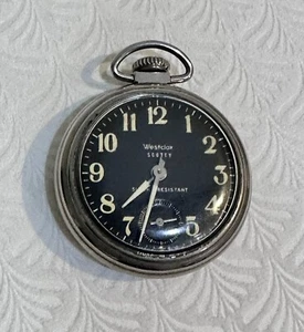 Vintage Wesclox Pocket Watch Wesclox Scotty Silver Shock Resistant - Picture 1 of 5