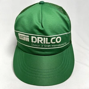 VTG DRILCO Sii SMITH II Puffy Trucker Mesh Snapback Hat Green USA SEMCO - Picture 1 of 7