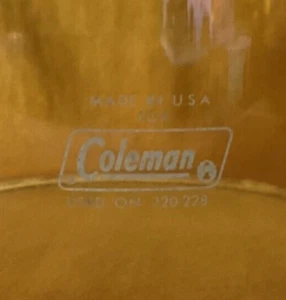 ORIGINAL YELLOW Coleman PYREX 220 228 Lantern Glass Made in USA 5 1/4"X4 5/8" - Picture 1 of 7