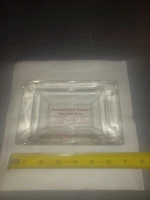 Vintage 1950s-60s Springfield Texaco Service Station Rectangular Glass Ashtray - Image 1 of 4