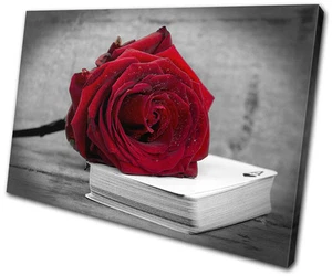 ARTE DE PARED DE LIENZO ÚNICO con flores florales rosas amor impresión de imagen VA - Imagen 1 de 1