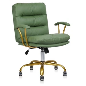 Ergonomic Home Office Desk Chair Comfortable Leather Computer Chairs for Bedroom - Picture 1 of 9