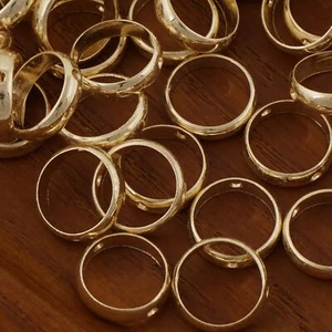 20PCS 14K Gold Filled Circle Bead Frame, Brass Bead Frame for 6mm Beads - Picture 1 of 6