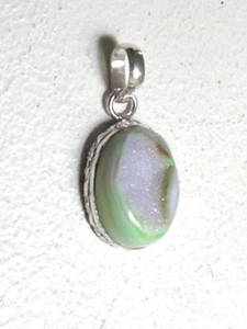 DRUZY DRUSY Quartz Silver Plated PENDANT - Picture 1 of 4