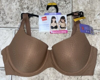 NWT Womens Suntan Brown Hanes Comfort Flex Underwired Bra Size Large - Image 1 of 4