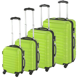 Set di 4 valigie ABS rigido trolley valigie bagaglio a mano borsa elegante verde