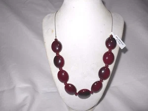 NEW VERY SHIMMERY RED-BROWN BEADED 20" NECKLACE & MATCHING STRETCH BRACELET..... - Picture 1 of 5