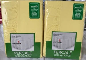 Lote de Trabajo 2 X Cenefa Base Algodón 100% Percal Super King Alta Calidad Nuevo en Paquete L280/1 - Imagen 1 de 3