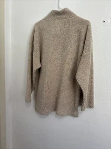 Vintage Coldwater Creek Quarter Zip Pullover Fleece/Sherpa Beige Sweater Size M - Picture 1 of 4