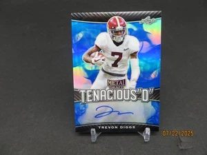 2019 Leaf Metal Draft Trevon Diggs Tenacious D Blue Auto /35 Cowboys - Picture 1 of 6