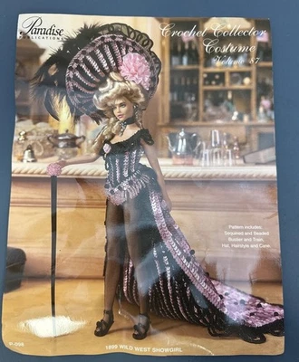 1899 Wild Wild West Showgirl Beaded Sequins Gown Crochet Pattern Book 11-1/2" - Image 1 of 2