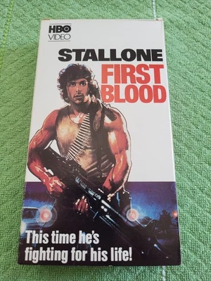 First Blood w/ Silvester Stallone (VHS, 1982, HBO Video) - First Release - Image 1 of 3