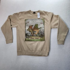 Frog and Toad Best Friends Medium Beige Long Sleeve Vintage Sweat Shirt Tapestry - Picture 1 of 7