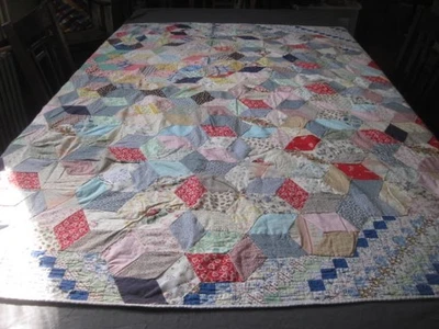 复古被子 76 英寸 x 74 英寸拼布手工制作 — 第 1/4 张图片