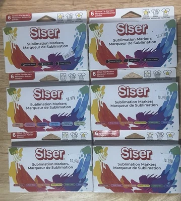 Siser Iron On Sublimation chisel fine round Tip Primary Black Marker lot bundle - Image 1 of 2