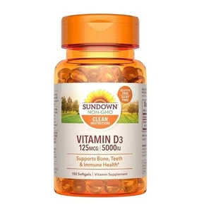 Sundown Vitamin D3 125mcg 5000IU 150 Softgels Exp 12/2026 - Picture 1 of 5