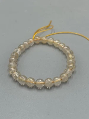 Auténtico brazalete de cuarzo rutilado dorado de 2 1/4"" Foto 1 de 4