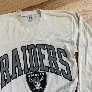 Men's Vintage 90's Logo 7 Los Angeles Raiders Baseball Jersey T Shirt Tee Sz M - Picture 1 of 5