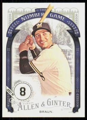 2016 Topps Allen & Ginter The Numbers Game Ryan Braun #NG-55 - Image 1 of 2