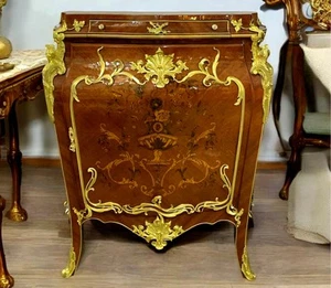 Louis XV Style Brown Commode Cabinet Bronze Details Late 19th Century Cabinet - Picture 1 of 2