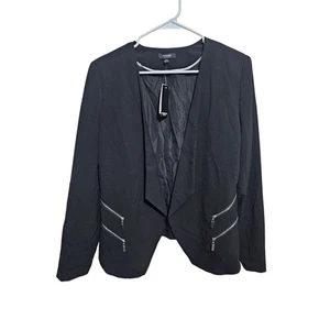 NUOVO Premise Studio Blazer Giacca Donna Nero con Cerniera Argento Taglia 10 (852) - Foto 1 di 6