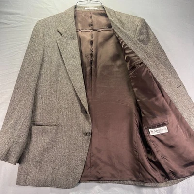 Blazer Yves Saint Laurent 42R Marrón Dos Botones Hecho en Francia Profesor Profesor Foto 1 de 4