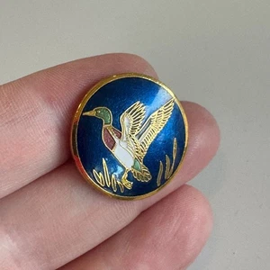 Vtg Mallard Duck Cloisonné Enamel Shank Button Waterfowl Hunting Wildlife Bird - Picture 1 of 3