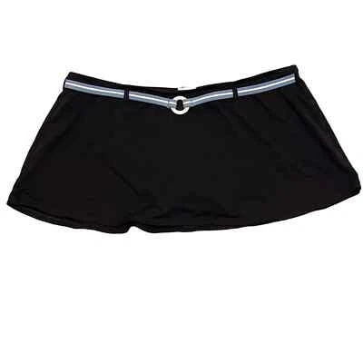 Nautica Swim Skirt Black with Blue & White Belt Size 12 Pre-Owned - Image 1 of 4