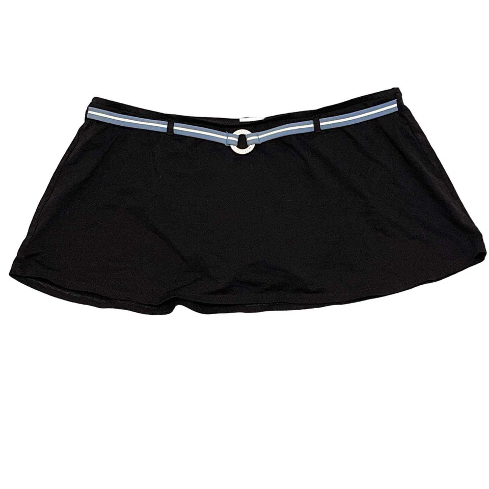 Falda de Natación Nautica Negra con Cinturón Azul y Blanco Talla 12 Usada Foto 1 de 4