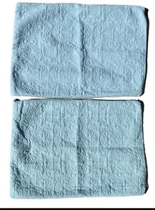 Rachel Ashwell Indigo Home 2 Pillow SHAMS Shabby Chic Farmhouse Turquoise Aqua - Picture 1 of 5
