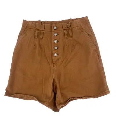 Pantalones Cortos Free People Talla 4 Cindy Utility Bolsa de Papel Elevación Alta Botón Mosca  Foto 1 de 4