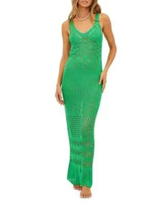 $178  Beach Riot Green Tracy Crochet Maxi Dress Swim Cover Up Medium ymy2024 - Picture 1 of 1