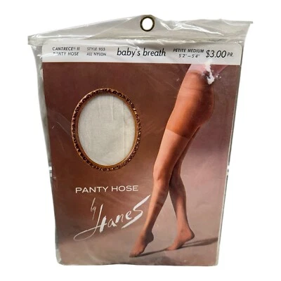 Manguera Panty Vintage Hanes Cantrece II Estilo 955 Baby’s Breath Petite Mediana  Foto 1 de 2