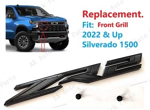 1PCS Gloss Black Front Grill ZR2 Emblem Badge Fit 2022-2024 Silverado 1500 - Picture 1 of 8