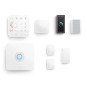 Ring Security System 8 Piece Kit with Sensors Range Video Doorbell Wired & Chime - Picture 1 of 20