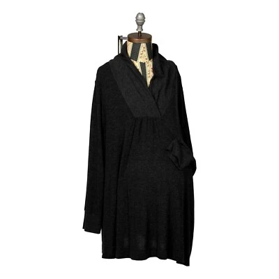 Motherhood Maternity Womens Tunic Sweater Black Long Sleeve Shawl Collar 2X - Image 1 of 4