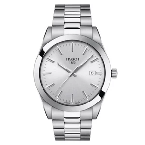 TISSOT T-CLASSIC GENTLEMAN T127.410.11.031.00 SILVER/SILVER MENS WATCH WARRANTY - Picture 1 of 6