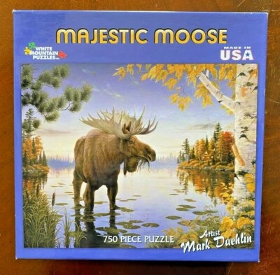 White Mountain Puzzles "Majestic Moose" ~ 750 Piece ~ New / Factory Sealed - Image 1 of 4