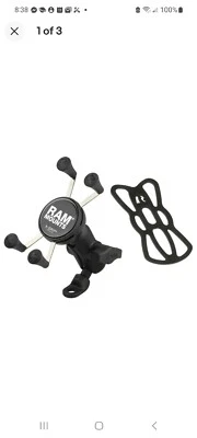 RAM-B-272-A-UN7 Ram Mounts Angled Motorcycle Mount with Universal X-Grip Cradle - Image 1 of 3