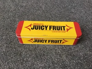 Wrigley's Juicy Fruit Chewing Gum Metal Tin Can Knick Knack Advertising 6.5"x2" - Picture 1 of 4