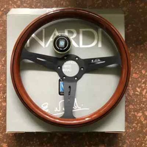 NARDI Classic 360mm Mahogany Wood Steering Wheel with Black Finish - Picture 1 of 5