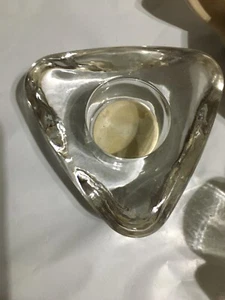 3 Clear Glass Triangle Shape Votive Holders - Picture 1 of 3
