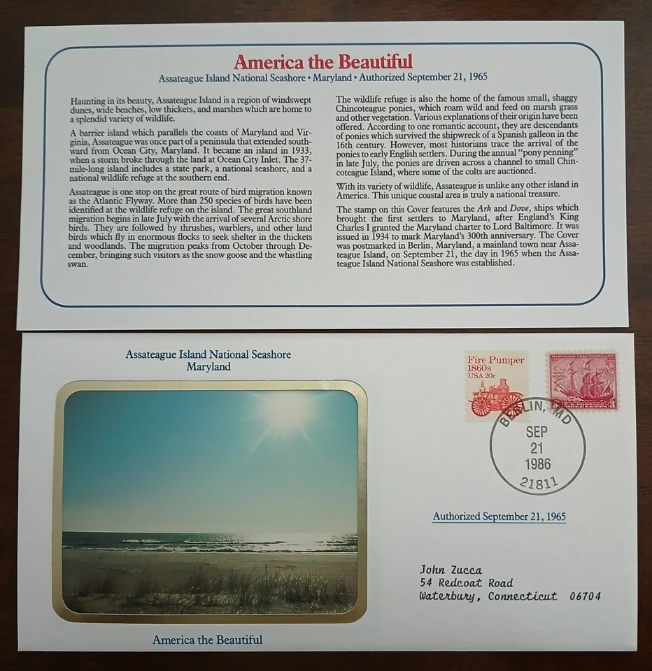 U.S - 1986 - ASSATEAGUE ISLAND NATIONAL SEASHORE - MARYLAND - #149 - Image 1 of 1