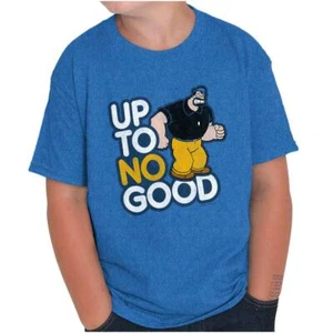 Retro Popeye Bluto Cartoon Up To No Good Youth Crewneck T Shirts Boy or Girl - Picture 1 of 7