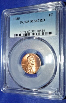 1985 1C RD Lincoln Memorial Cent-PCGS #3071 Grade MS67RD--531-1 - Image 1 of 3